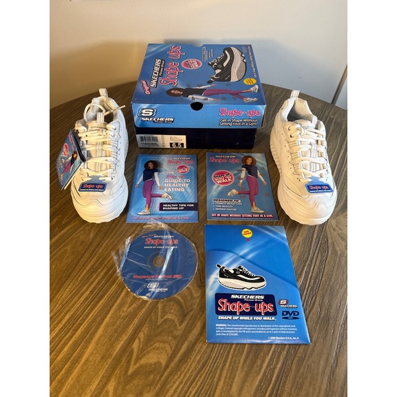 Skechers Shoes - Skechers Shape-Ups Shoes Women's 6.5 Complete Set Box DVD Pamphlets White Toning